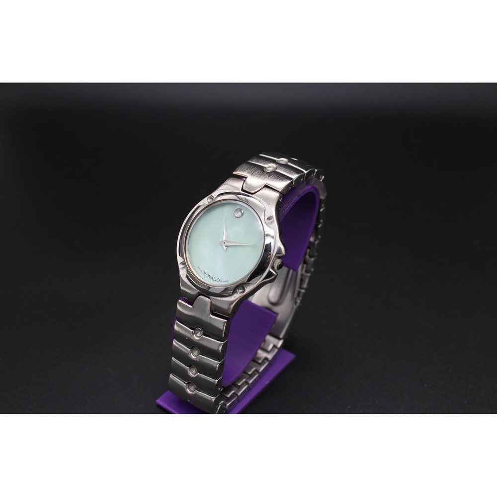 Vintage Movado Museum Quartz Watch 36mm Stainless Steel MOP Dial Full Bracelet - Picture 1 of 3